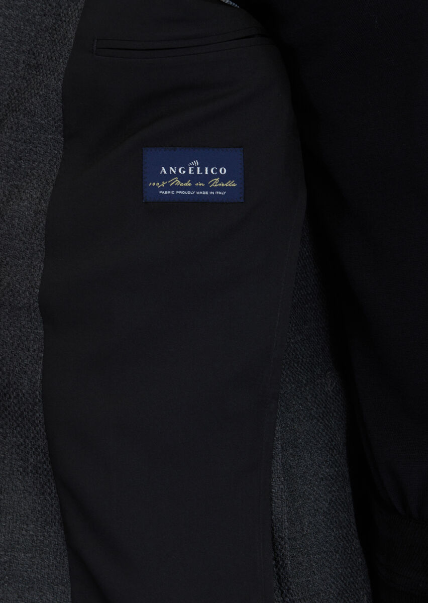 Antrasit Desenli Zeroweight Slim Fit %100 Yün Ceket - 6