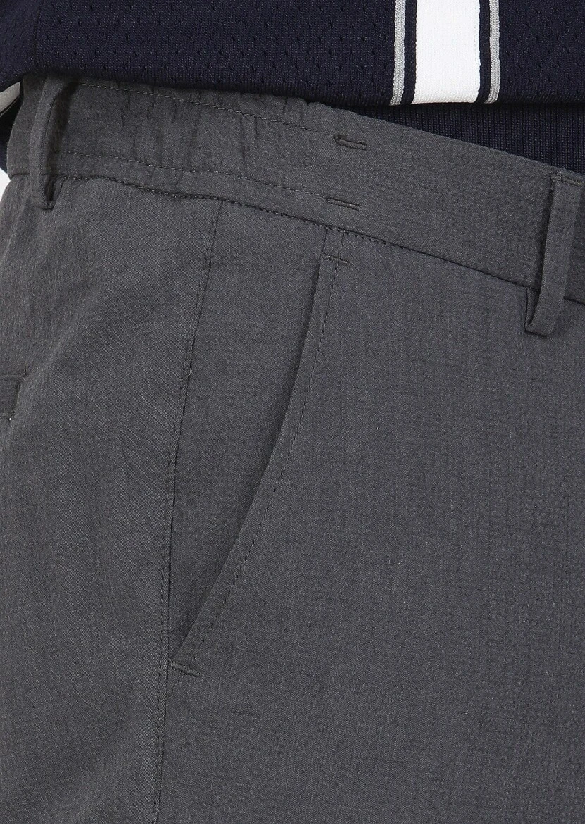 Antrasit Düz Dokuma Jogging Fit Casual Pamuk Karışımlı Pantolon - 3