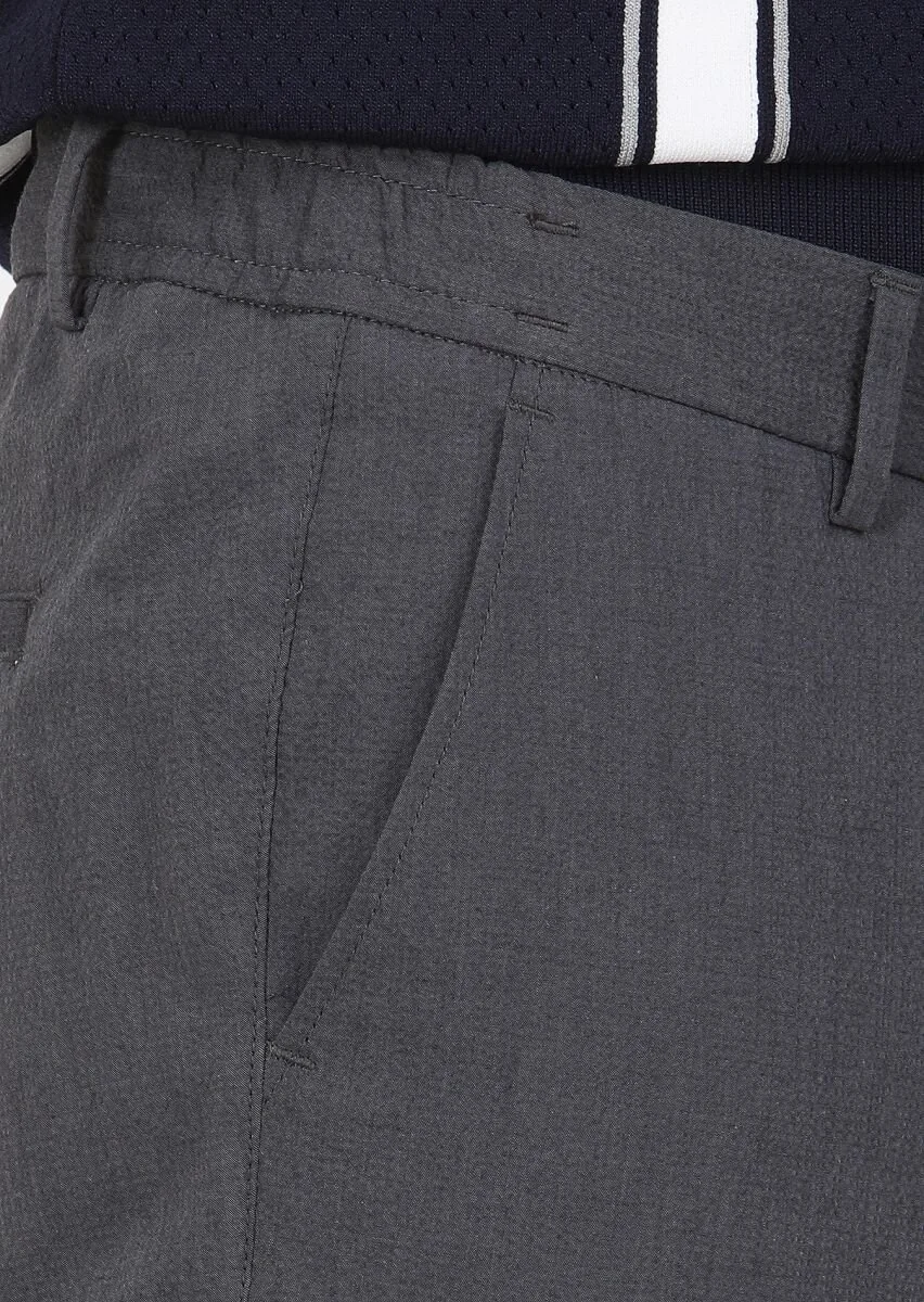 Antrasit Düz Dokuma Jogging Fit Casual Pamuk Karışımlı Pantolon - 3