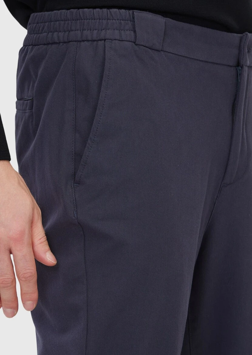 Antrasit Düz Dokuma Jogging Fit Casual Pamuk Karışımlı Pantolon - 3