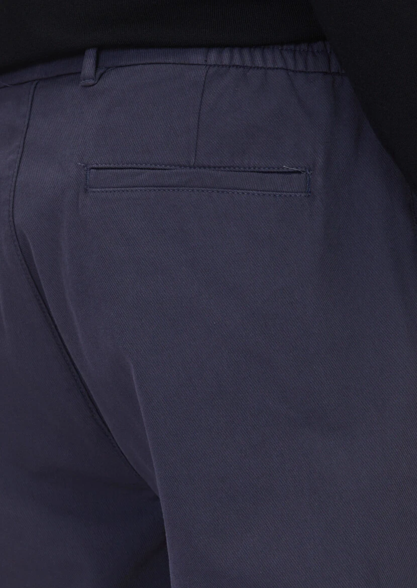 Antrasit Düz Dokuma Jogging Fit Casual Pamuk Karışımlı Pantolon - 4