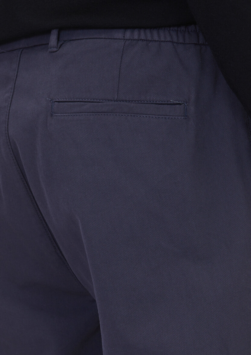 Antrasit Düz Dokuma Jogging Fit Casual Pamuk Karışımlı Pantolon - 4