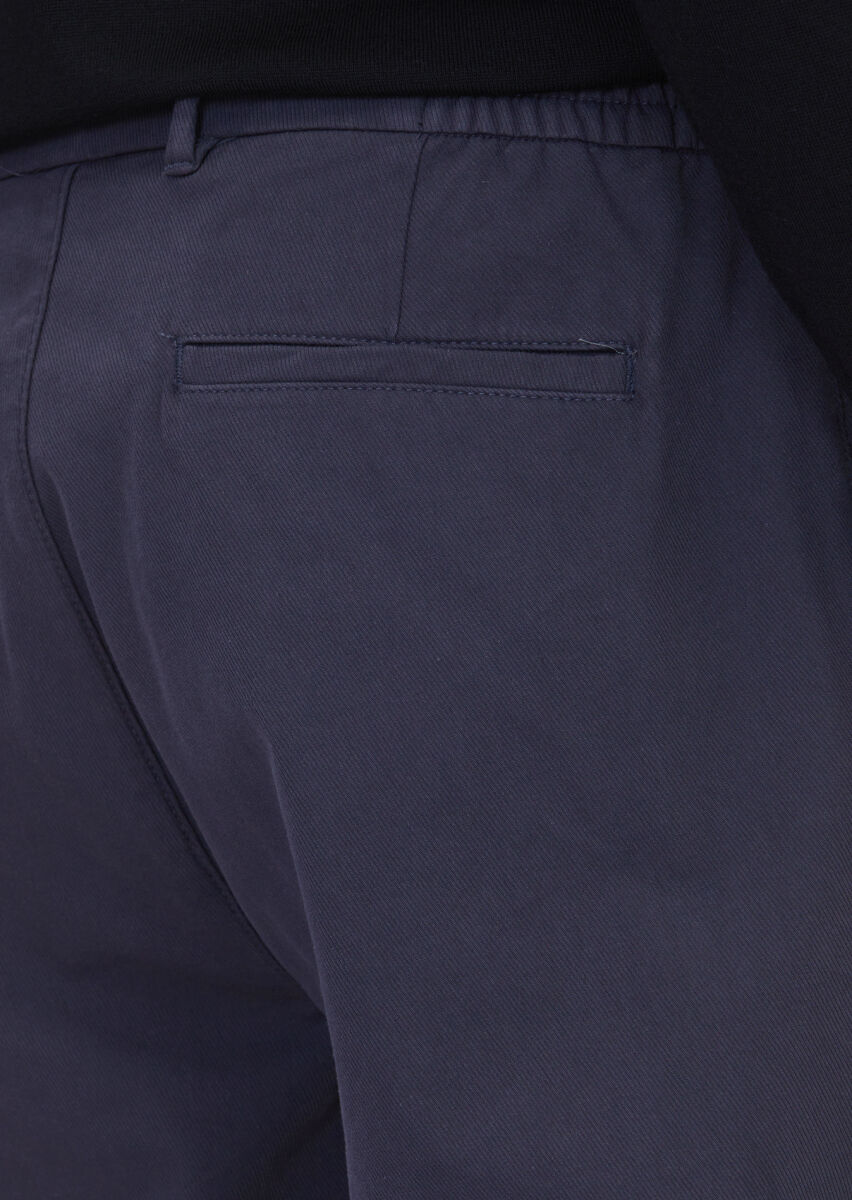 Antrasit Düz Dokuma Jogging Fit Casual Pamuk Karışımlı Pantolon - 4