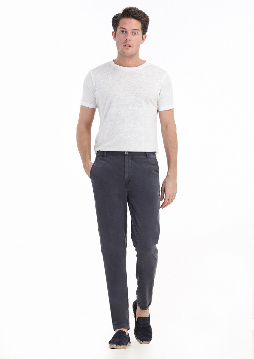 Antrasit Düz Dokuma Jogging Fit Casual Pantolon 