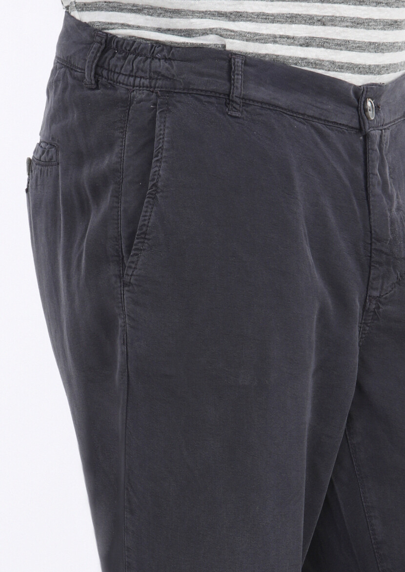 Antrasit Düz Dokuma Jogging Fit Casual Pantolon - 4