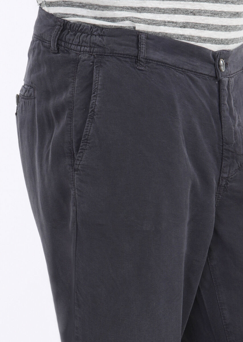 Antrasit Düz Dokuma Jogging Fit Casual Pantolon - 4