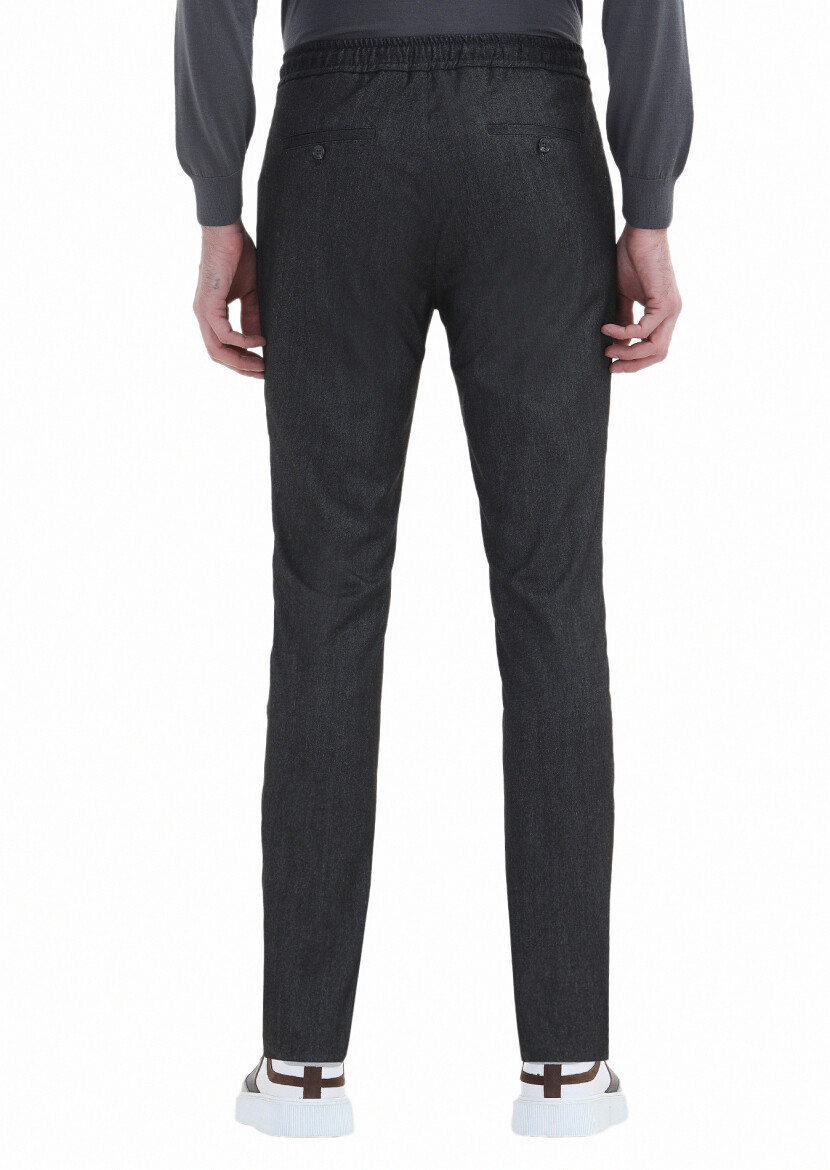 Antrasit Düz Dokuma Jogging Fit Casual Pantolon - 3