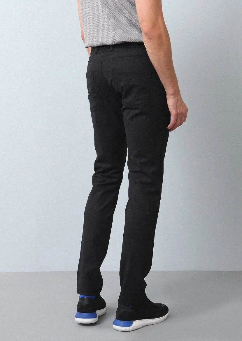 Antrasit Düz Kumaş Slim Fit Casual Yün Karışımlı Pantolon - 5