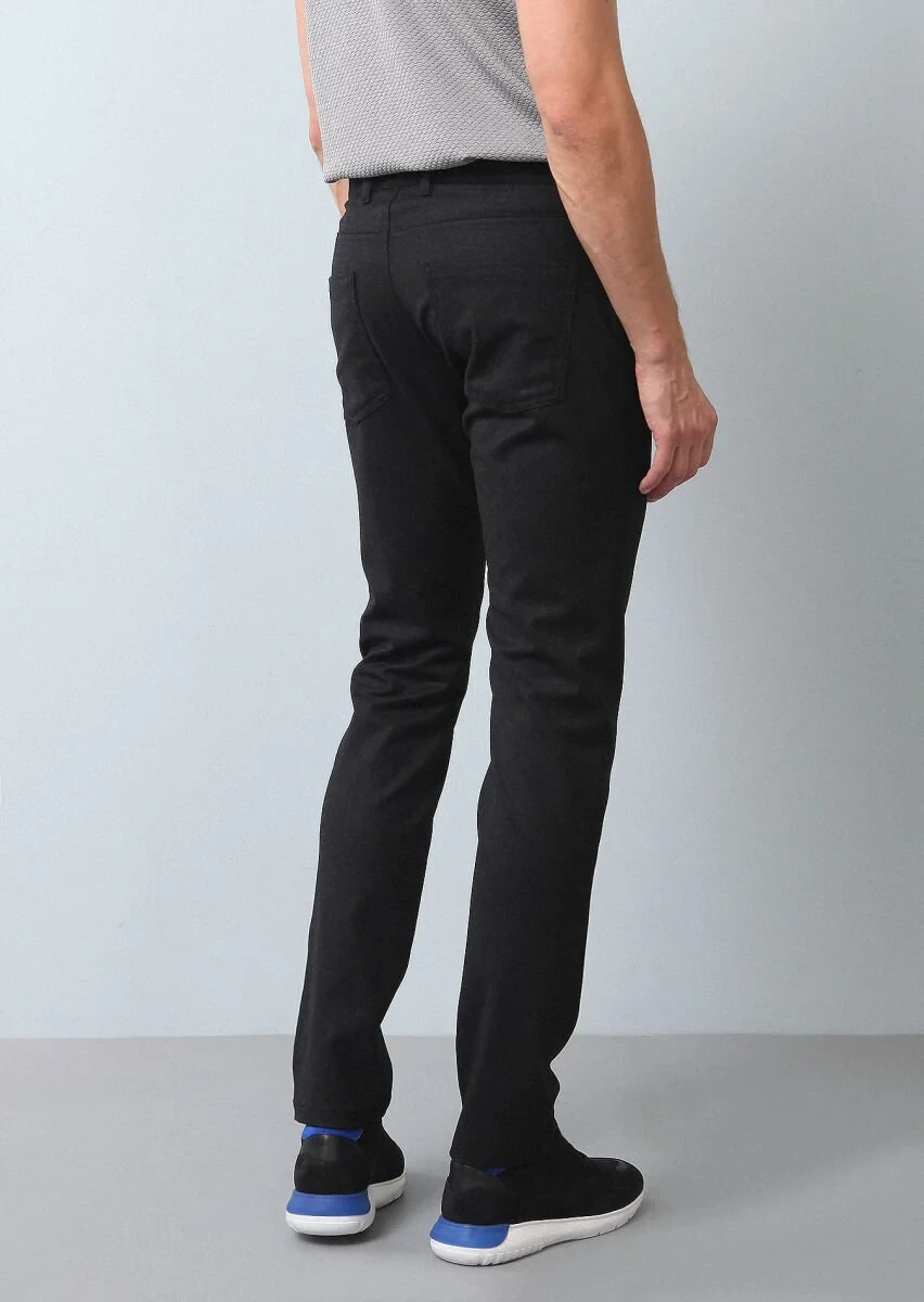 Antrasit Düz Kumaş Slim Fit Casual Yün Karışımlı Pantolon - 5