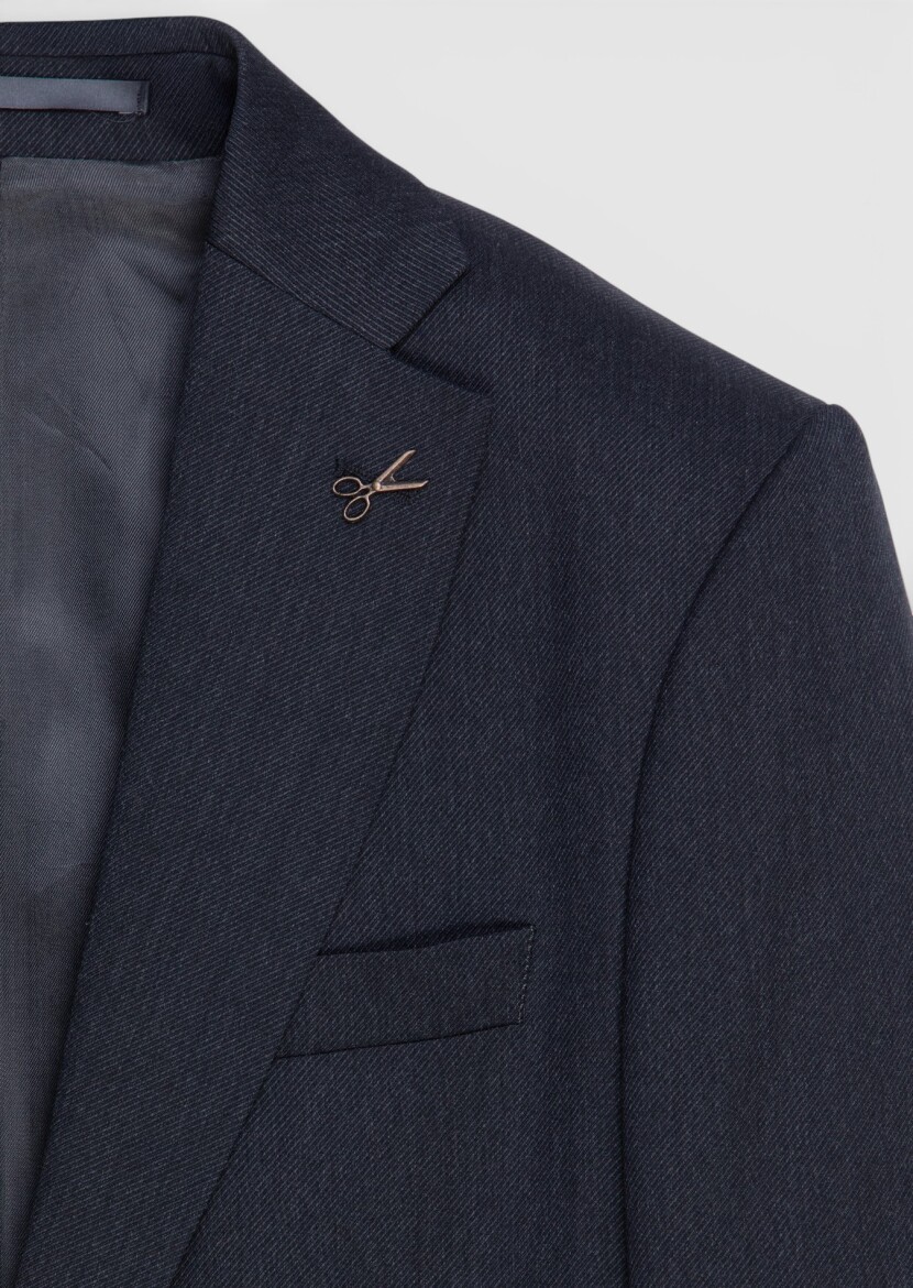 Antrasit Düz Modern Fit %100 Yün Takım Elbise - 6