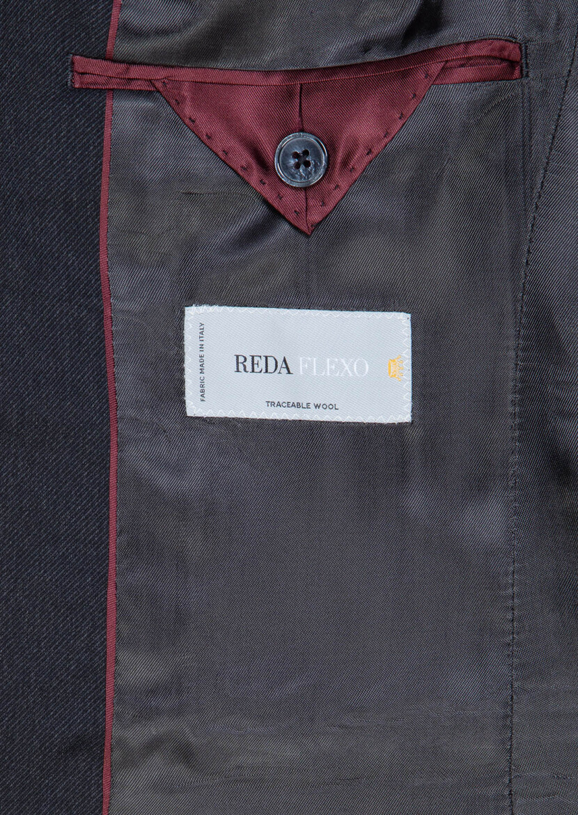 Antrasit Düz Modern Fit %100 Yün Takım Elbise - 8