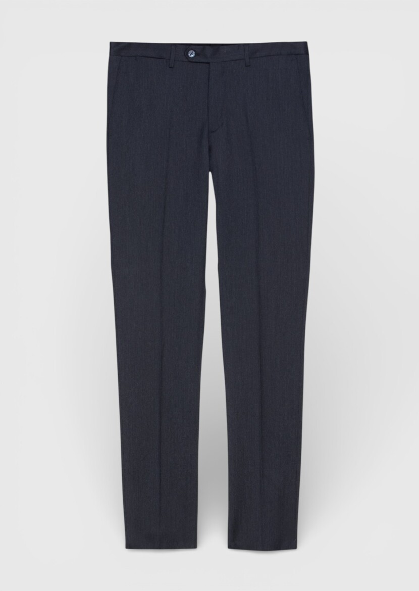 Antrasit Düz Modern Fit %100 Yün Takım Elbise - 9