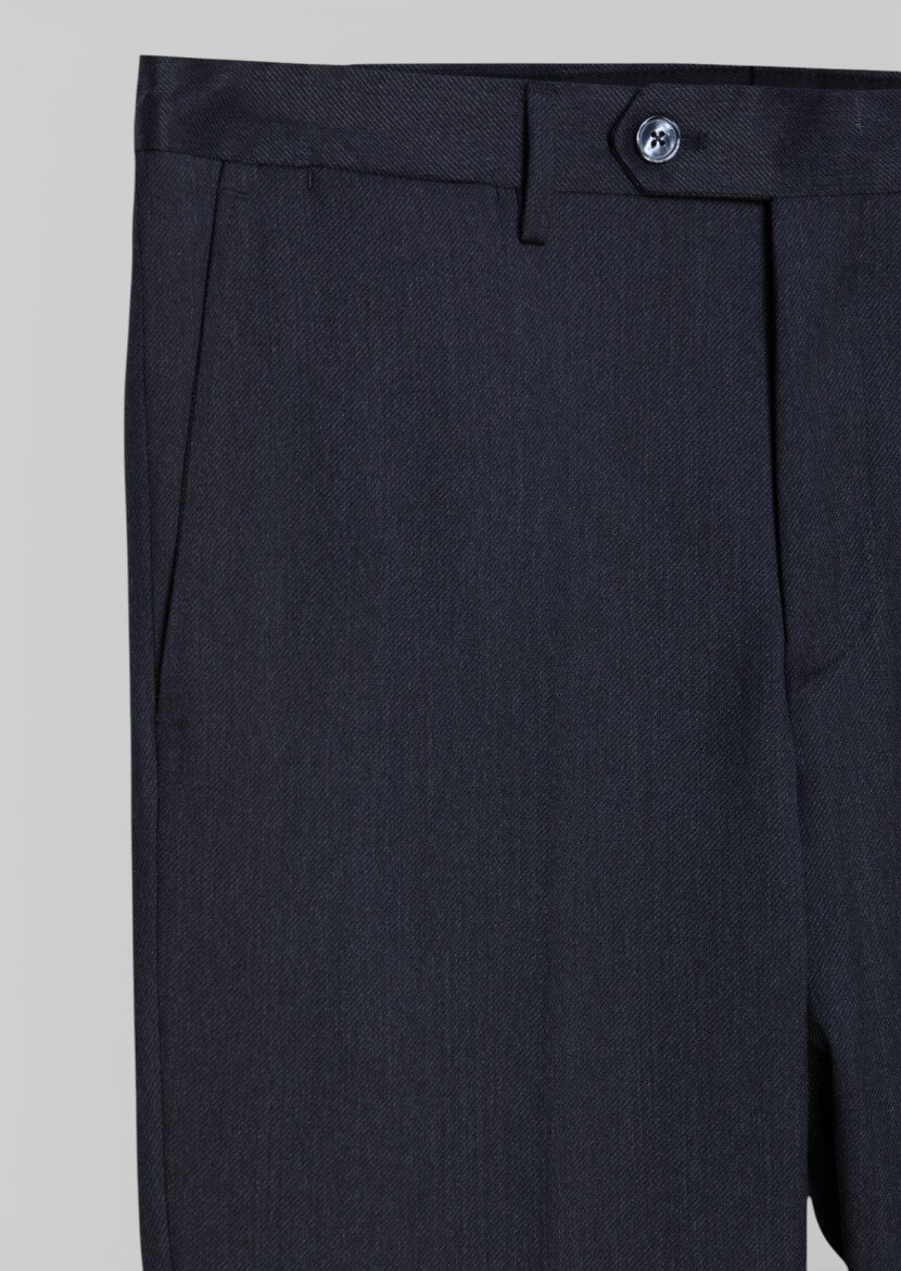 Antrasit Düz Modern Fit %100 Yün Takım Elbise - 10