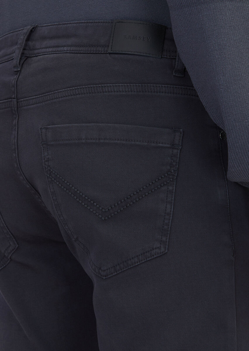 Antrasit Düz Örme Slim Fit Casual Pamuk Karışımlı Pantolon - 4