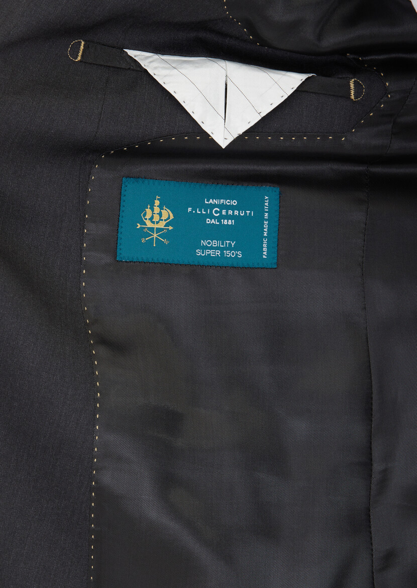 Antrasit Düz Regular Fit %100 Yün Takım Elbise - 5