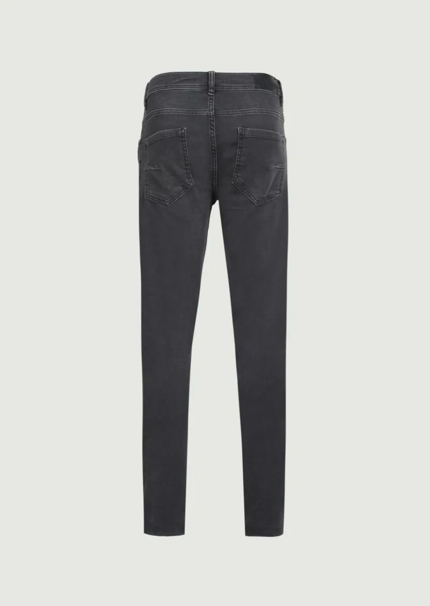 Antrasit Düz Slim Fit Denim Pamuk Karışımlı Pantolon - 7