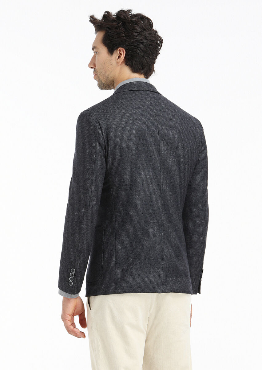 Antrasit Mikro Zeroweight Slim Fit Yün Karışımlı Ceket - 7
