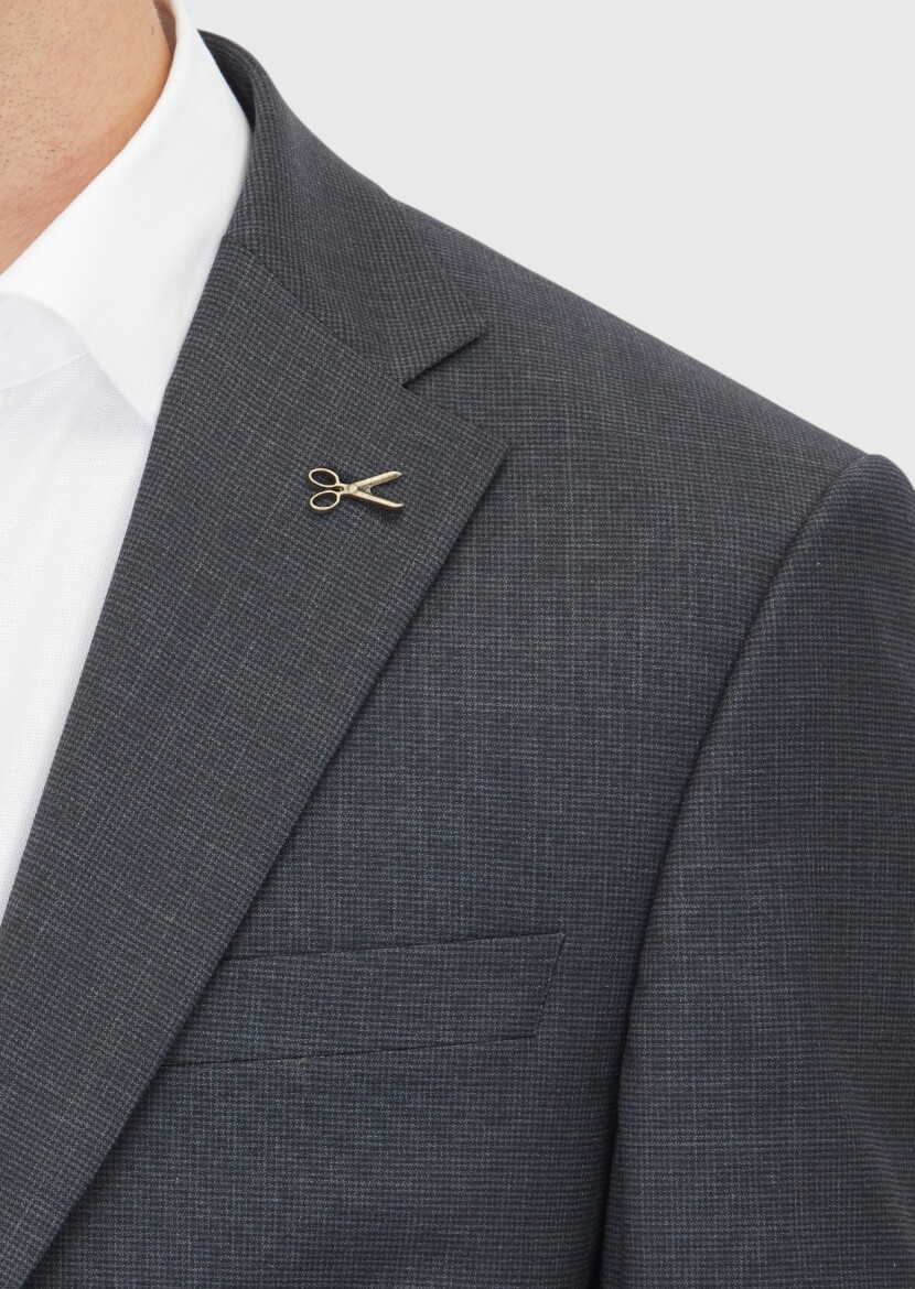 Antrasit Modern Fit Yün Karışımlı Takım Elbise - 4