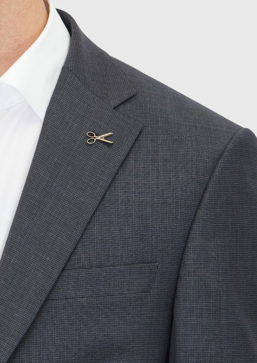 Antrasit Modern Fit Yün Karışımlı Takım Elbise - 4