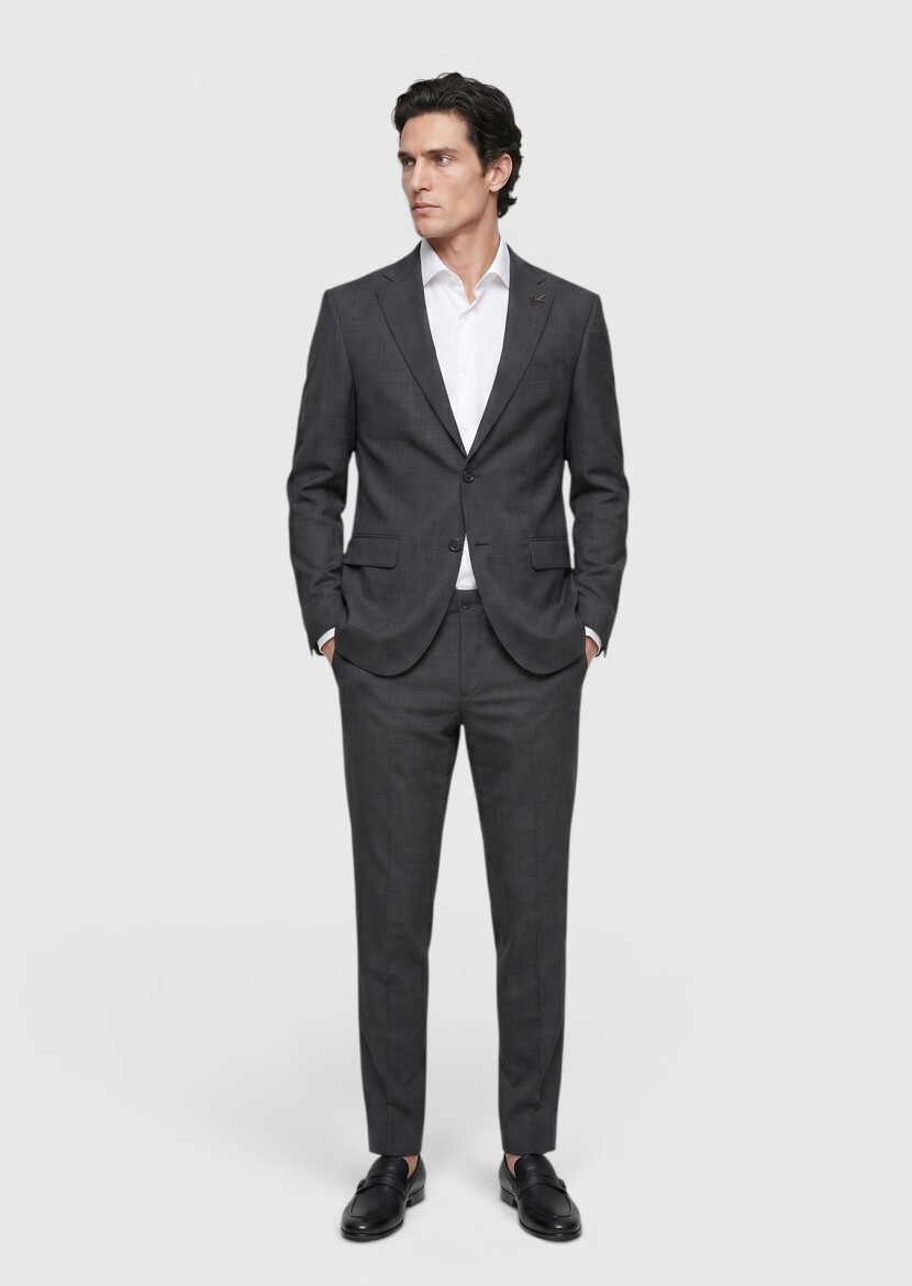 Antrasit Modern Fit Yün Karışımlı Takım Elbise - RAMSEY
