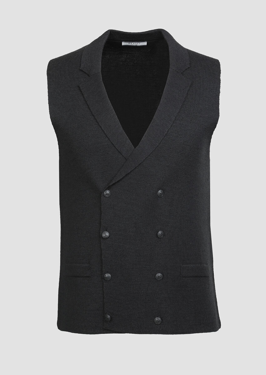 Antrasit Regular Fit Casual Örme Triko Yelek - 5