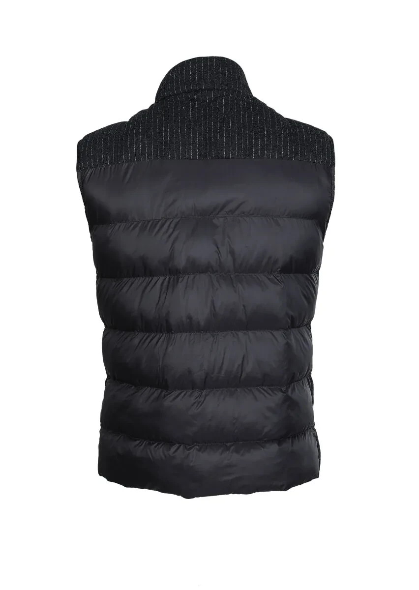 Antrasit Regular Fit Dik Yaka Casual Örme Spor Yelek - 7