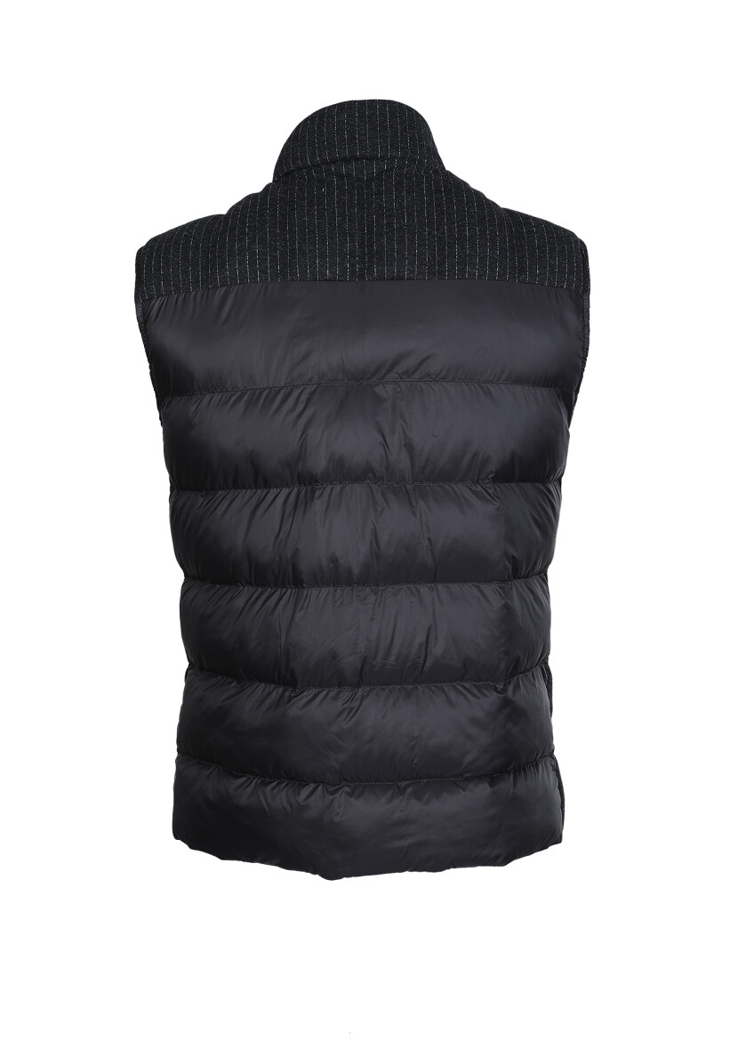 Antrasit Regular Fit Dik Yaka Casual Örme Spor Yelek - 7