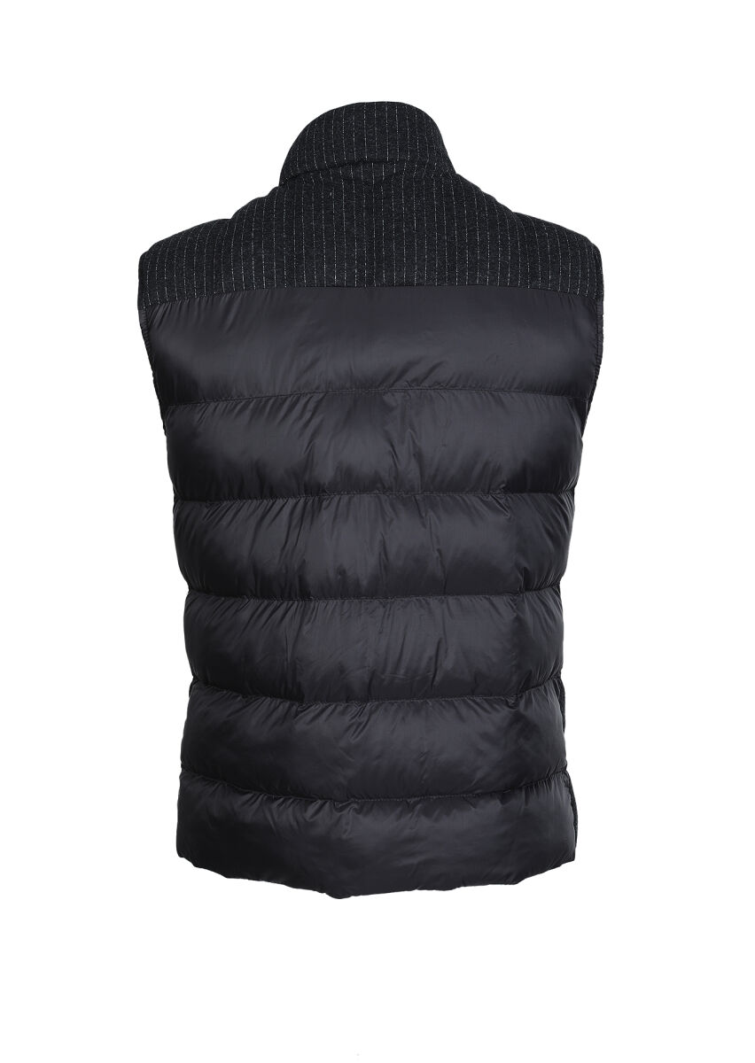 Antrasit Regular Fit Dik Yaka Casual Örme Spor Yelek - 7