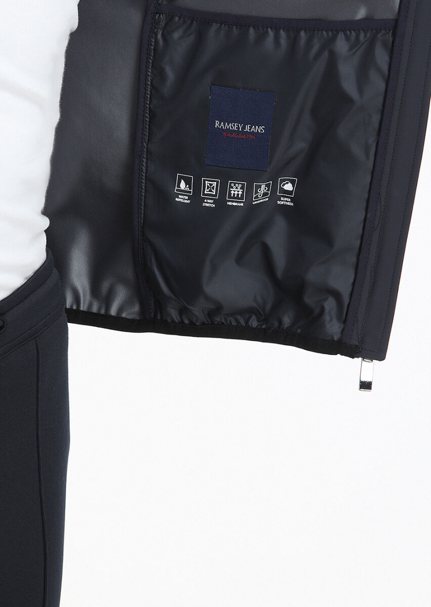 Antrasit Regular Fit Gizli Kapüşon Casual Dokuma Mont - 4