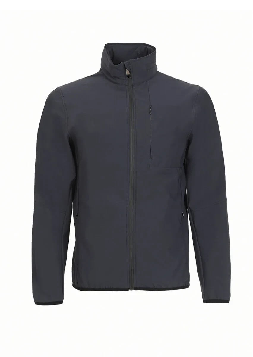 Antrasit Regular Fit Gizli Kapüşon Casual Dokuma Mont - 7