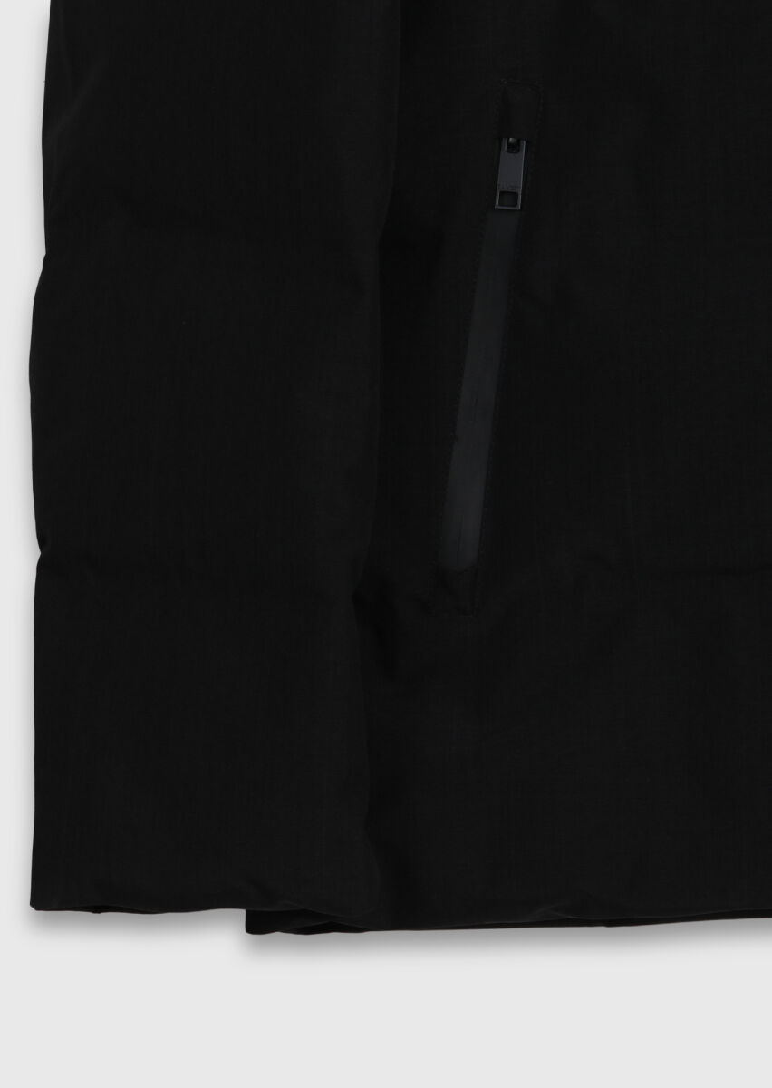 Antrasit Regular Fit Kapüşonlu Casual Dokuma Mont - 8