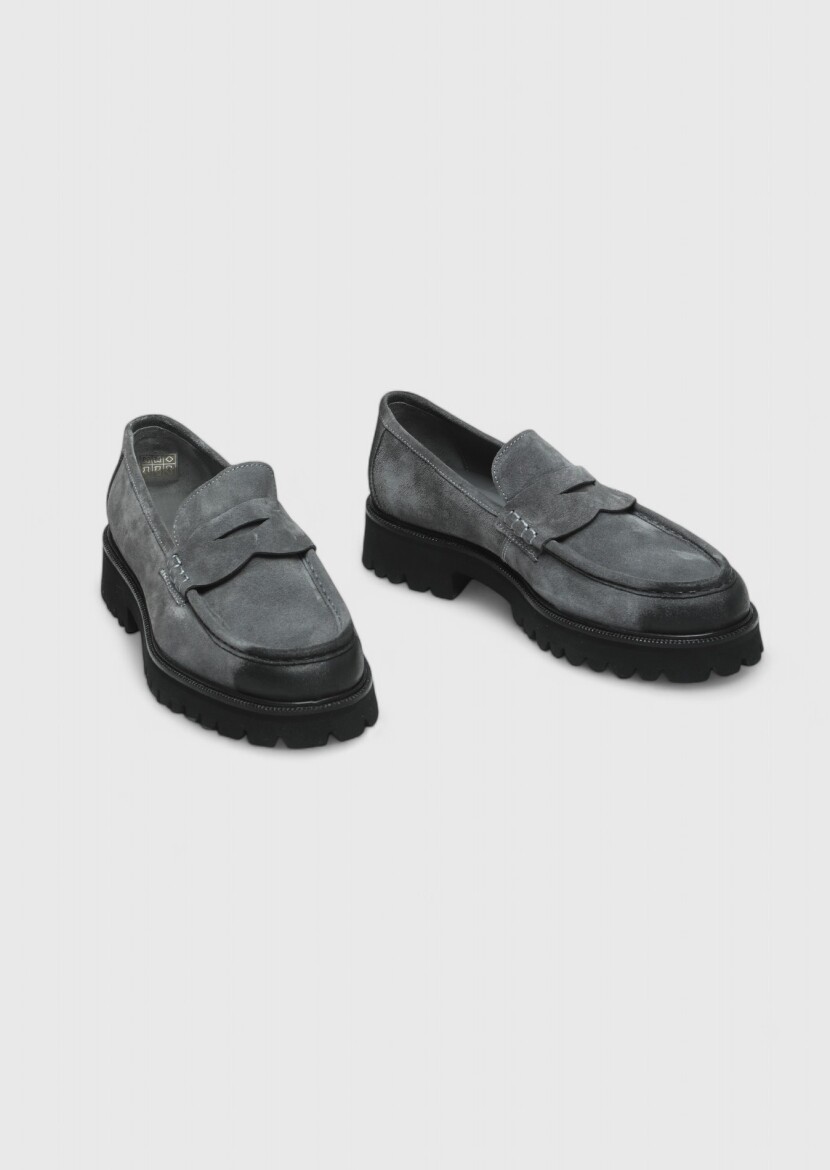 Antrasit Süet Casual Loafer - 3