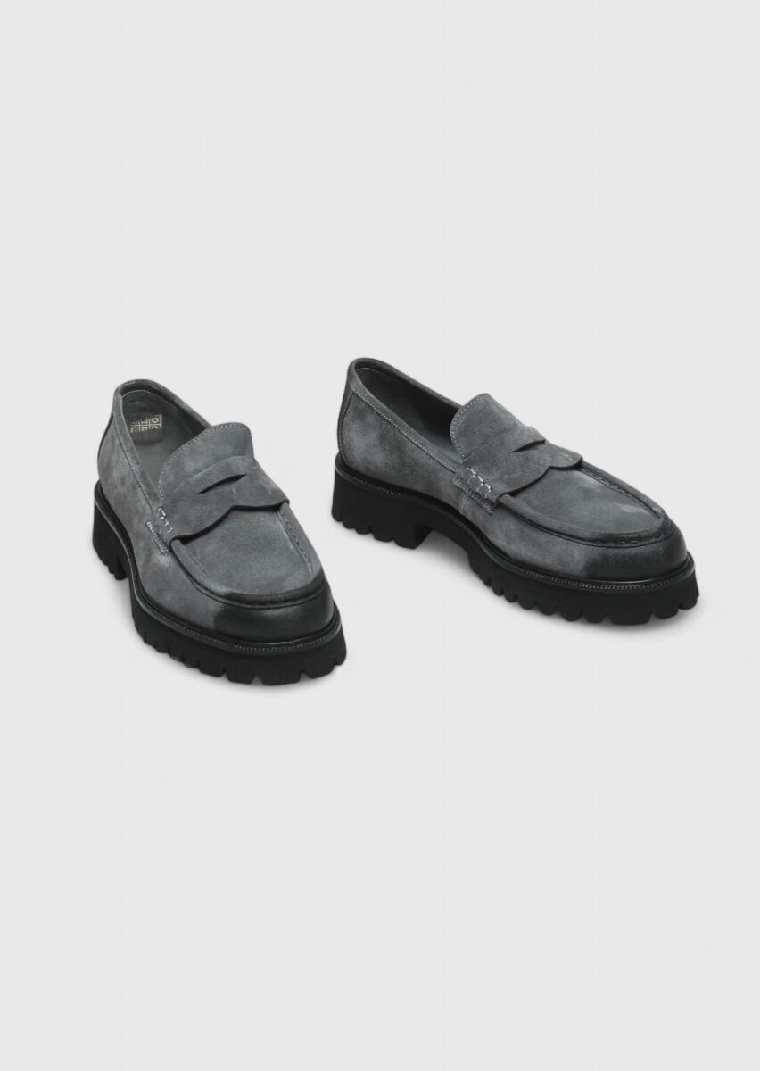 Antrasit Süet Casual Loafer - 3