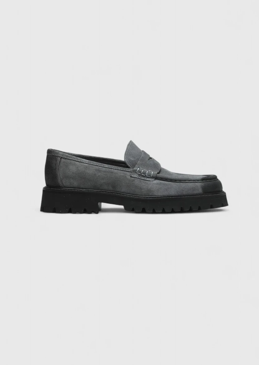 Antrasit Süet Casual Loafer - 1