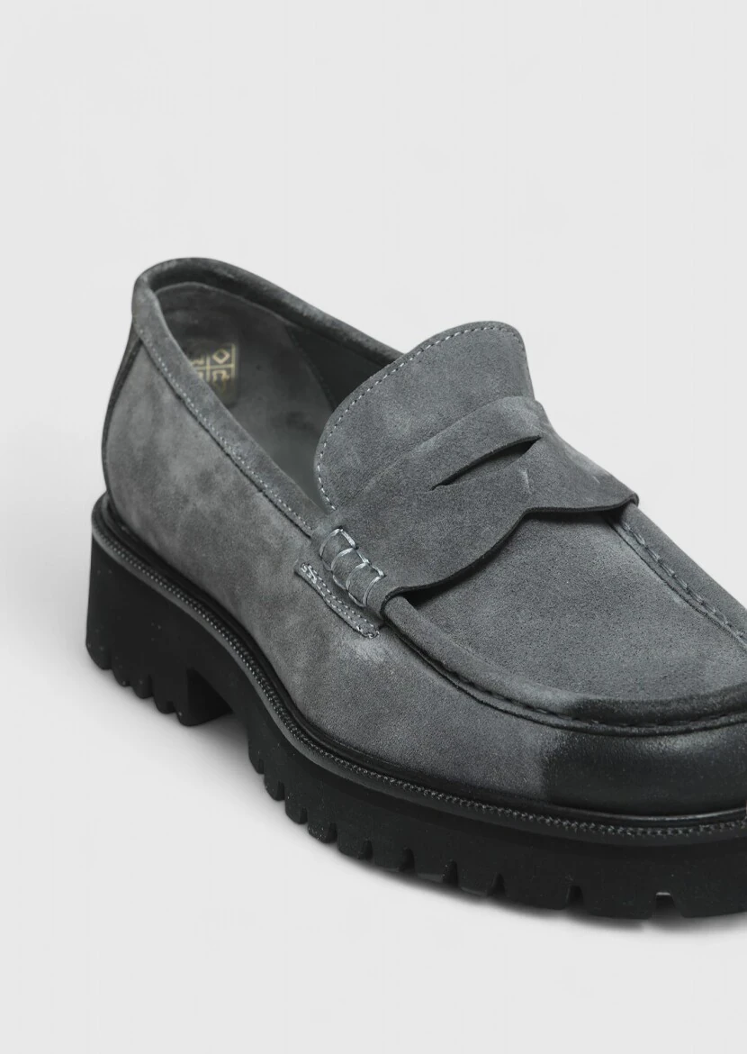 Antrasit Süet Casual Loafer - 2