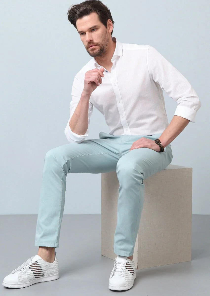Aqua Düz Dokuma Slim Fit Casual Pamuk Karışımlı Pantolon - 1