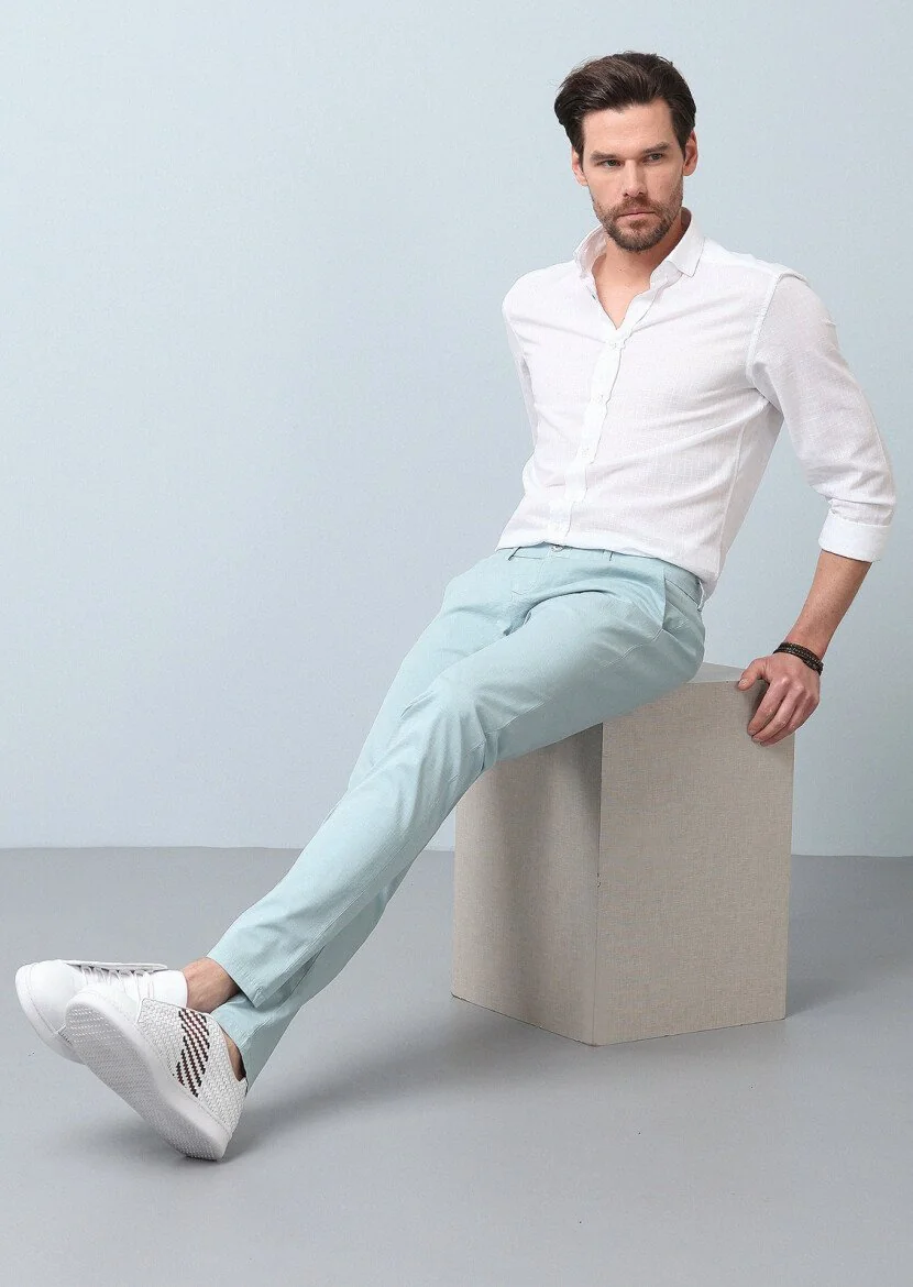 Aqua Düz Dokuma Slim Fit Casual Pamuk Karışımlı Pantolon - 2
