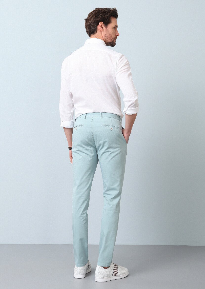 Aqua Düz Dokuma Slim Fit Casual Pamuk Karışımlı Pantolon - 5