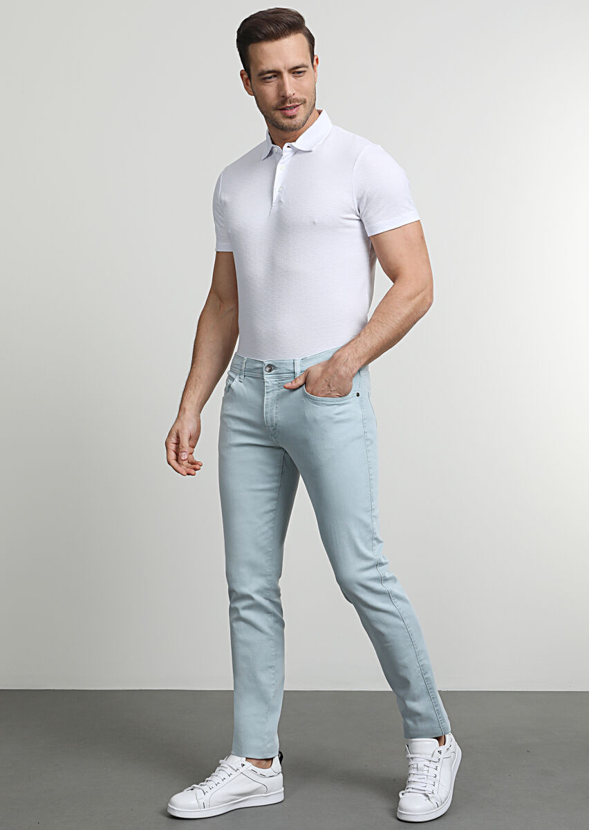 Aqua Düz Dokuma Slim Fit Casual Pamuk Karışımlı Pantolon - 1