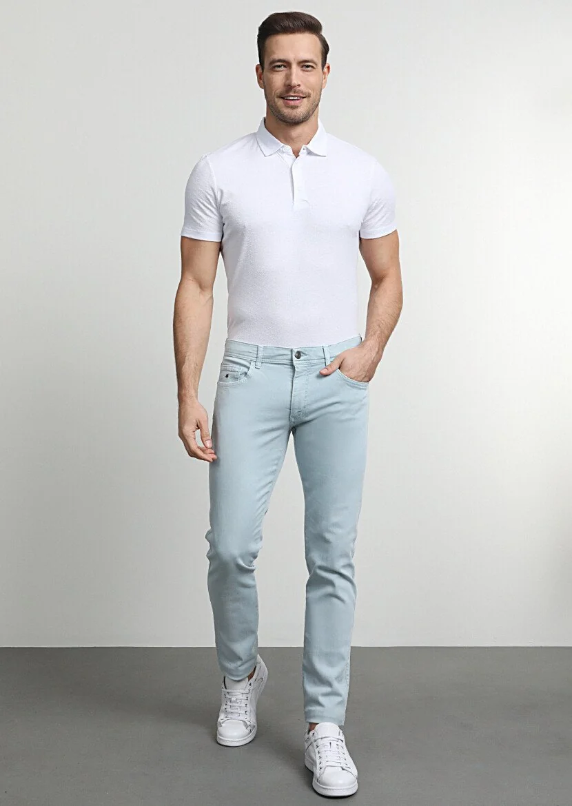 Aqua Düz Dokuma Slim Fit Casual Pamuk Karışımlı Pantolon - 3