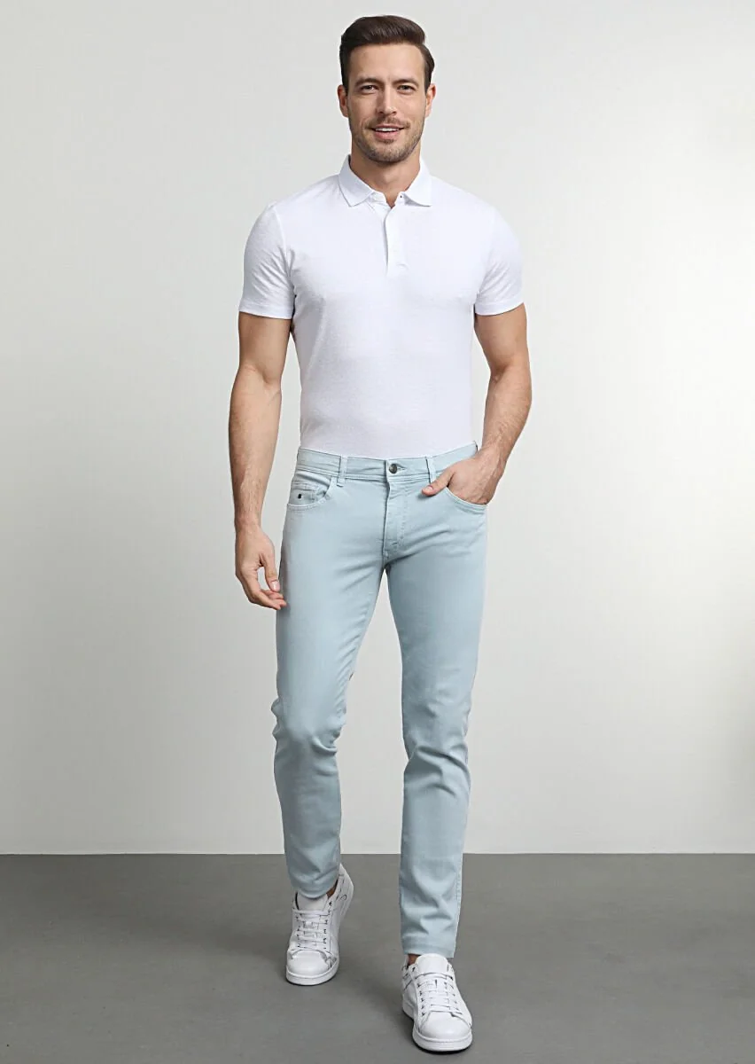 Aqua Düz Dokuma Slim Fit Casual Pamuk Karışımlı Pantolon - 3