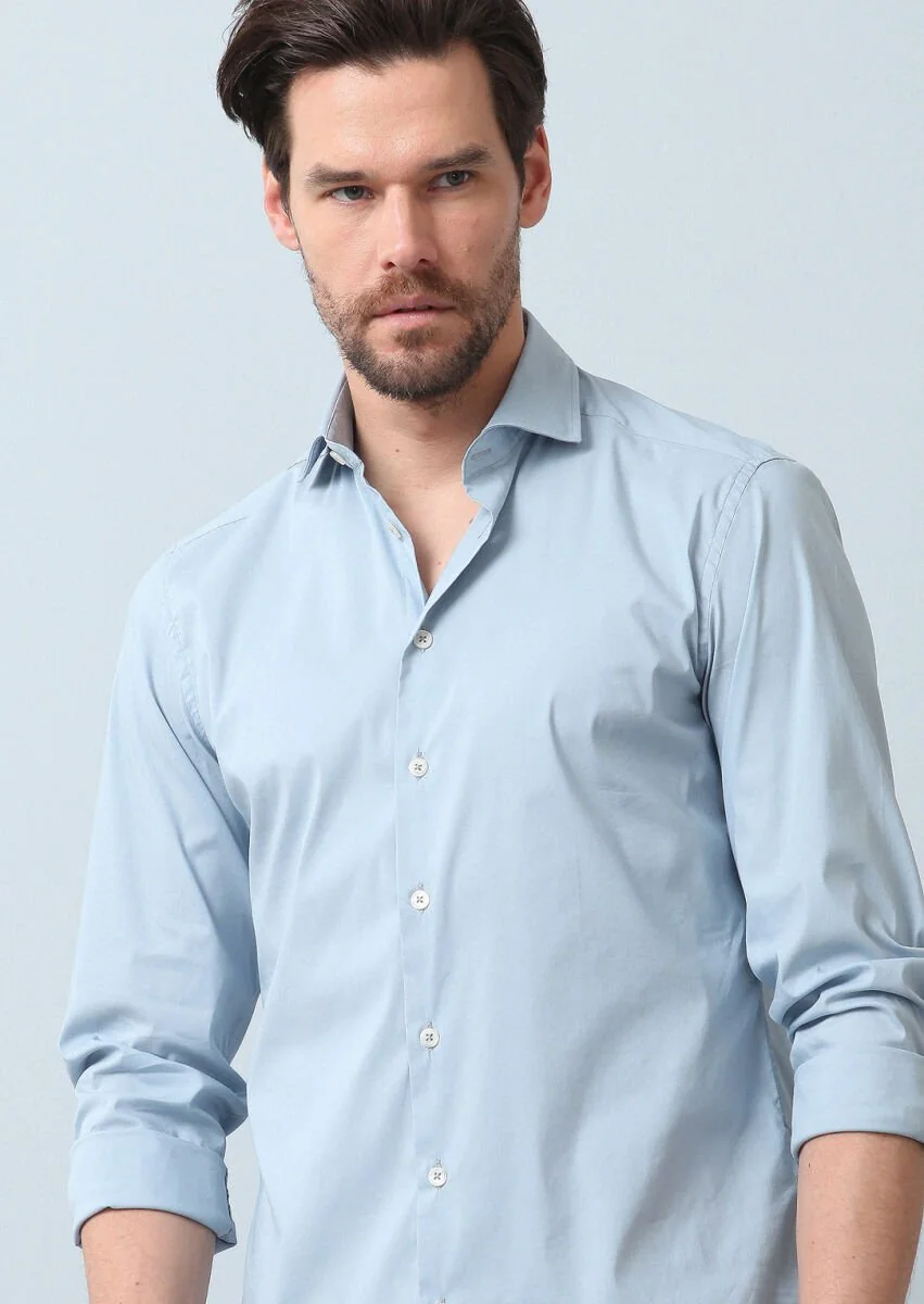 Aqua Düz Regular Fit Dokuma Casual Pamuk Karışımlı Gömlek - 2