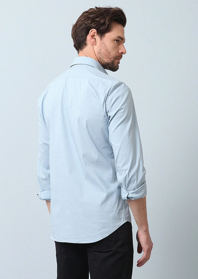 Aqua Düz Regular Fit Dokuma Casual Pamuk Karışımlı Gömlek - 6