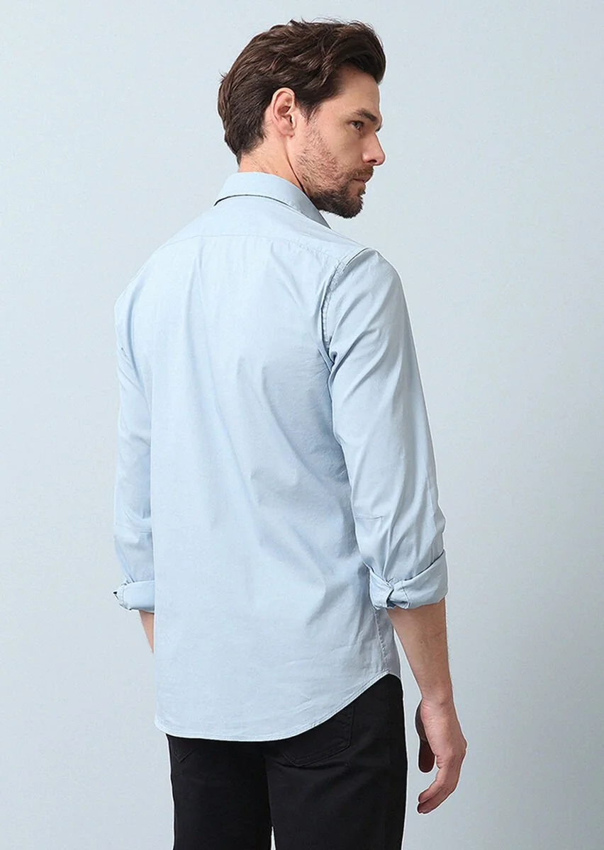 Aqua Düz Regular Fit Dokuma Casual Pamuk Karışımlı Gömlek - 6