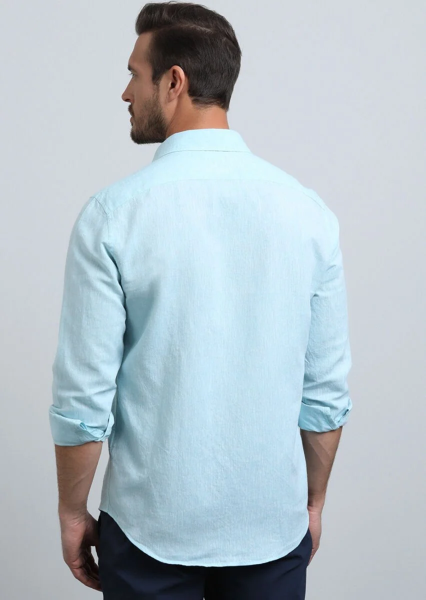 Aqua Düz Regular Fit Dokuma Casual Pamuk Karışımlı Gömlek - 5