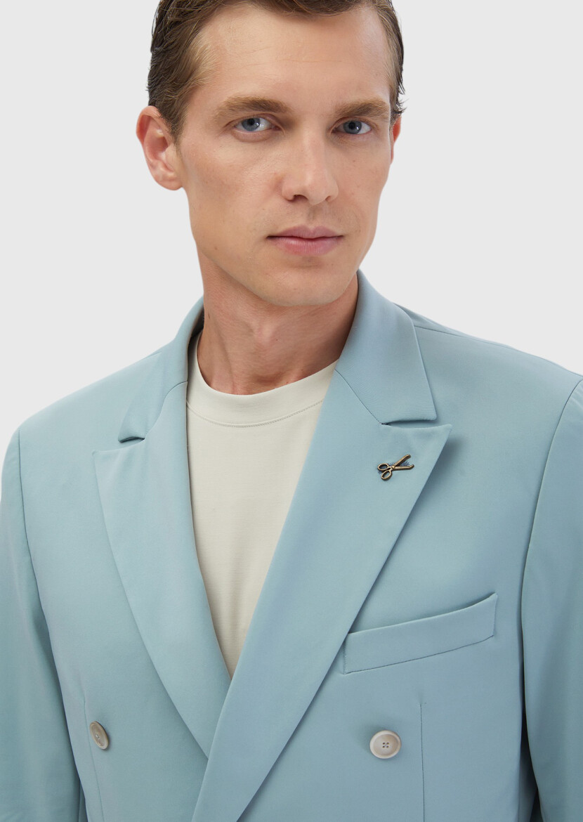 Aqua Plain Comfort Fit Suit - 5