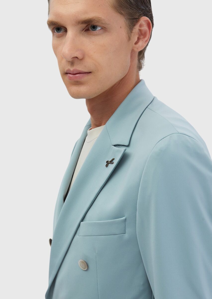 Aqua Plain Comfort Fit Suit - 6