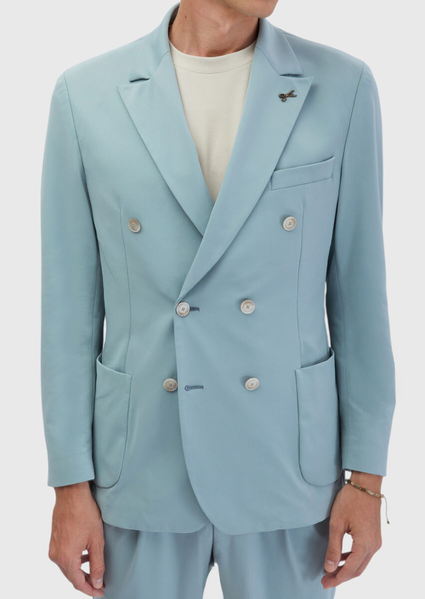 Aqua Plain Comfort Fit Suit - 7