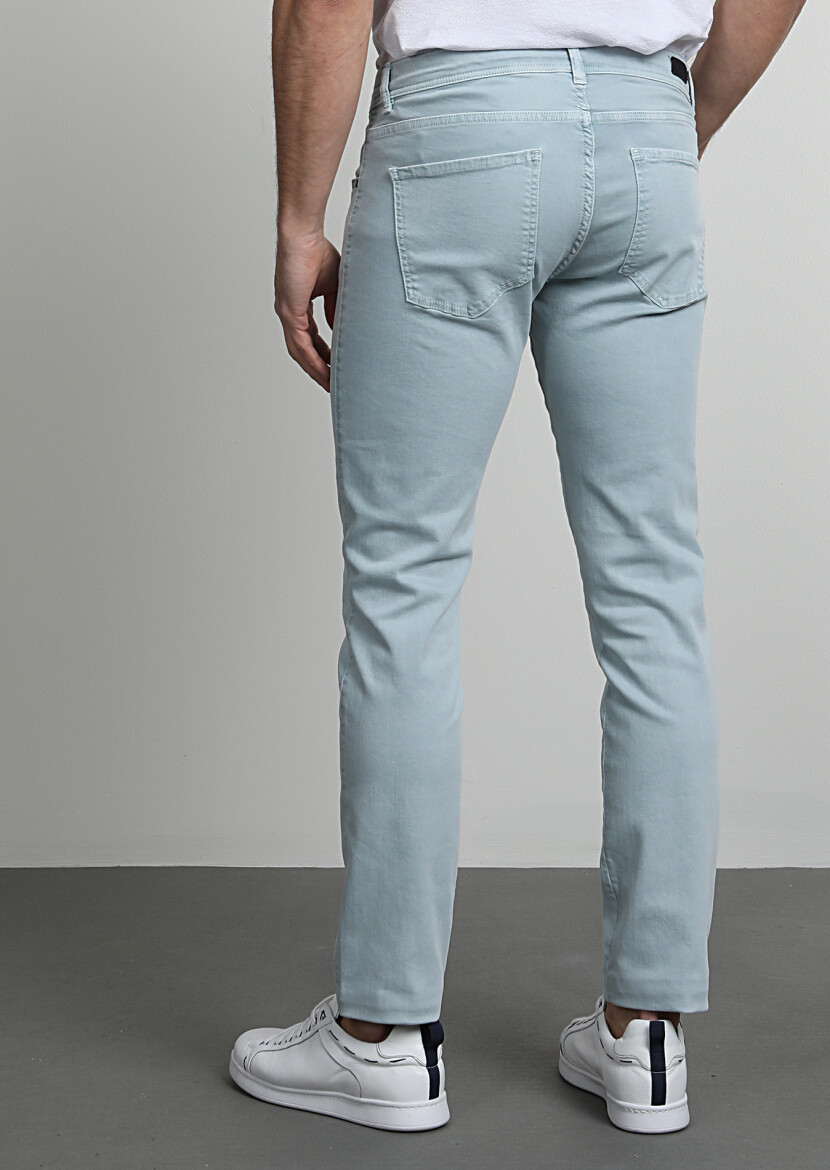 Aqua Weaving Slim Fit Casual Cotton Blended Trousers - 3