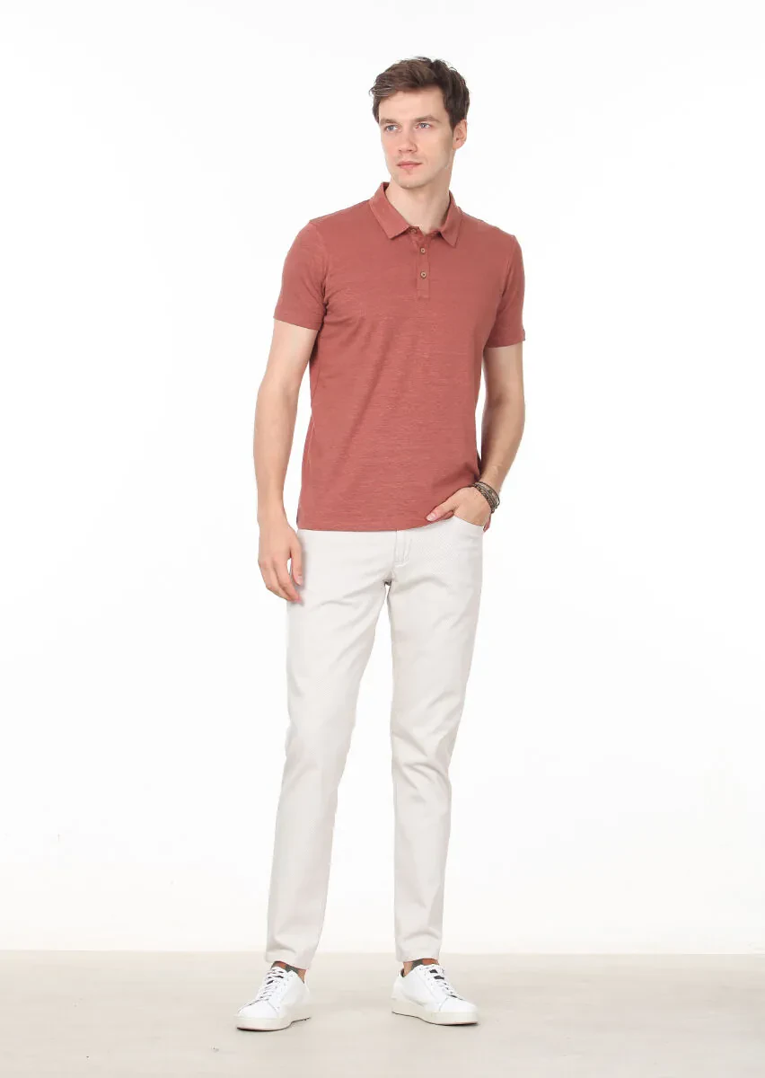 Bakır Baskılı Keten Karışımlı T-Shirt - 3